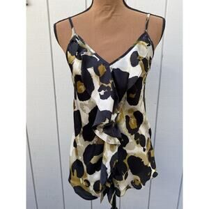 CABI Women's Style# 174 Animal Print Spaghetti Strap Sleeveless Top Size Small